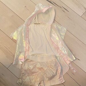 Little Star, Iridescent Hooded Jacket and Shorts Set